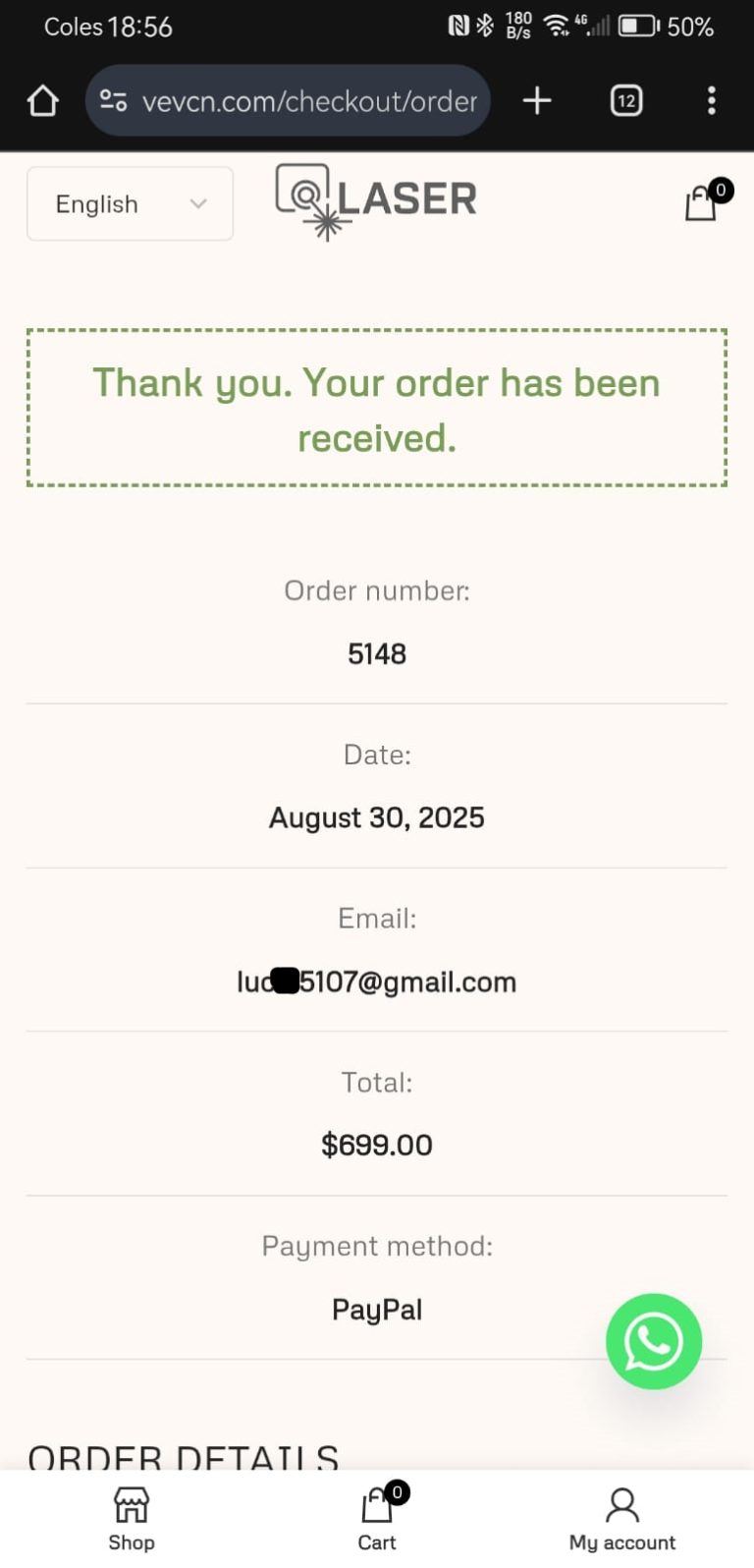 Payment Screenshot