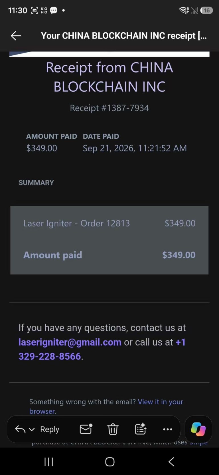 Payment Screenshot